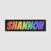 Voornaam "SHANNON": Fun Rainbow-kleuren Naamplaatje (Voorkant)