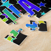 Voornaam "SHEILA", geun "HAPPY BIRTHDAY" Legpuzzel (Zijkant)