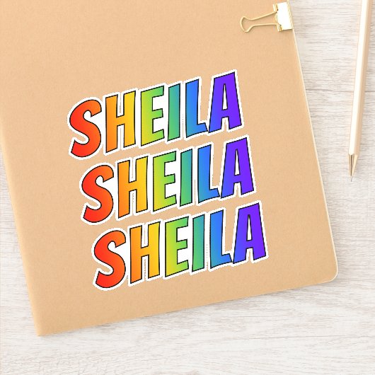 Voornaam "SHEILA" w / Fun Rainbow Coloring Sticker (Notitieboek)