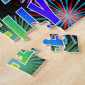 Voornaam "SHELLY", geun "HAPPY BIRTHDAY" Legpuzzel (Zijkant)