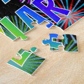 Voornaam "SKYLAR", geun "HAPPY BIRTHDAY" Legpuzzel (Zijkant)