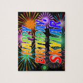 Voornaam "SKYLAR", geun "HAPPY BIRTHDAY" Legpuzzel (Verticaal)