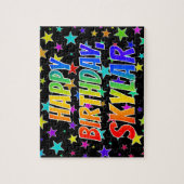 Voornaam "SKYLAR", geun "HAPPY BIRTHDAY" Legpuzzel (Verticaal)