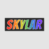 Voornaam "SKYLAR": vun regenboogkleuren Naamplaatje (Voorkant)