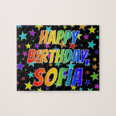 Voornaam SOFIA, Fun "HAPPY BIRTHDAY" Legpuzzel (Horizontaal)