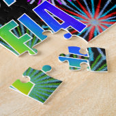 Voornaam "SOFIA", geun "HAPPY BIRTHDAY" Legpuzzel (Zijkant)