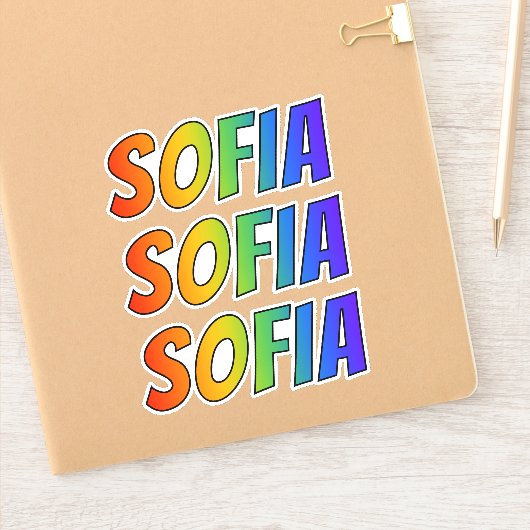 Voornaam "SOFIA" w / Fun Rainbow Coloring Sticker (Notitieboek)