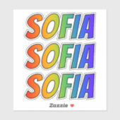 Voornaam "SOFIA" w / Fun Rainbow Coloring Sticker (Vel)