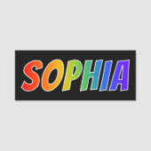 Voornaam "SOPHIA": Fun Rainbow-kleuren Naamplaatje (Voorkant)