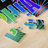 Voornaam "SOPHIA", geun "HAPPY BIRTHDAY" Legpuzzel (Zijkant)