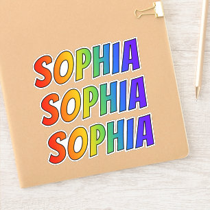 Voornaam "SOPHIA" w/ Fun Rainbow Coloring Sticker