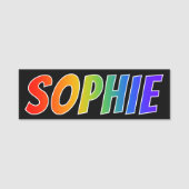 Voornaam "SOPHIE": Fun Rainbow-kleuren Naamplaatje (Voorkant)