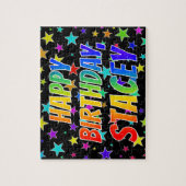 Voornaam "STACEY", Fun "HAPPY BIRTHDAY" Legpuzzel (Verticaal)