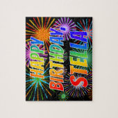 Voornaam: STELLA, Fun "HAPPY BIRTHDAY" Legpuzzel (Verticaal)