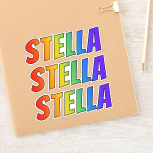 Voornaam "STELLA" w/ Fun Rainbow Coloring Sticker