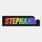 Voornaam "STEPHANIE": Fun Rainbow-kleuren Bumpersticker (Voorkant)