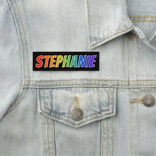 Voornaam "STEPHANIE": Fun Rainbow-kleuren Naamplaatje (In situ)