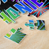 Voornaam "STEPHANIE", geun "HAPPY BIRTHDAY" Legpuzzel (Zijkant)