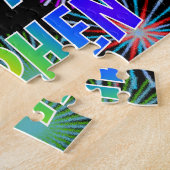 Voornaam "STEPHEN", geun "HAPPY BIRTHDAY" Legpuzzel (Zijkant)