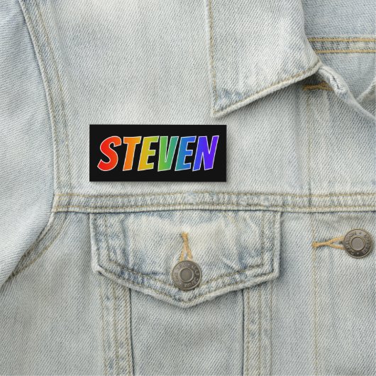 Voornaam "STEVEN": Fun Rainbow-kleuren Naamplaatje (In situ)