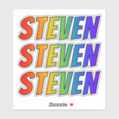 Voornaam "STEVEN" w/ Fun Rainbow Coloring Sticker (Vel)