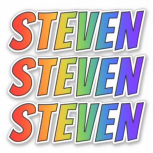 Voornaam "STEVEN" w/ Fun Rainbow Coloring Sticker