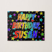 Voornaam SUSAN, Fun "HAPPY BIRTHDAY" Legpuzzel (Horizontaal)