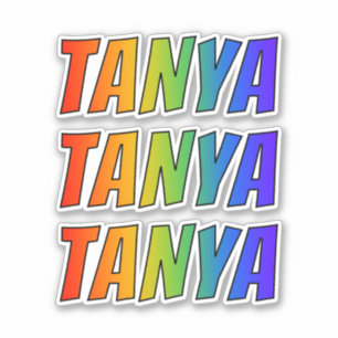 Voornaam "TANYA" w / Fun Rainbow Coloring Sticker