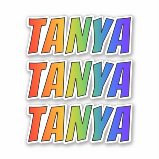 Voornaam "TANYA" w / Fun Rainbow Coloring Sticker (Voorkant)