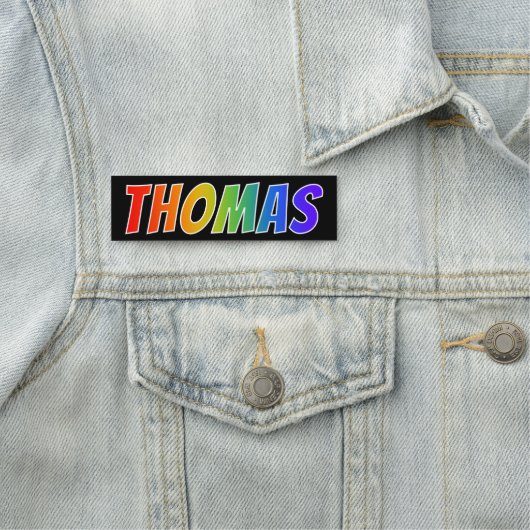 Voornaam "THOMAS": Fun Rainbow-kleuren Naamplaatje (In situ)