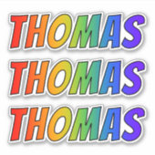 Voornaam "THOMAS" w/ Fun Rainbow Coloring Sticker (Voorkant)