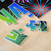 Voornaam "TINA", geun "HAPPY BIRTHDAY" Legpuzzel (Zijkant)