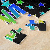 Voornaam "TINA", geun "HAPPY BIRTHDAY" Legpuzzel (Zijkant)