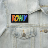Voornaam "TONY": Fun Rainbow-kleuren Naamplaatje (In situ)