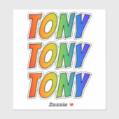 Voornaam "TONY" w / Fun Rainbow Coloring Sticker (Vel)