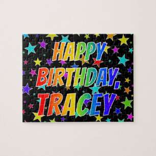 Voornaam "TRACEY", afgekort "HAPPY BIRTHDAY" Legpuzzel