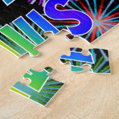 Voornaam "TRAVIS", vun "HAPPY BIRTHDAY" Legpuzzel (Zijkant)