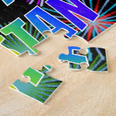 Voornaam "TRISTAN", geun "HAPPY BIRTHDAY" Legpuzzel (Zijkant)