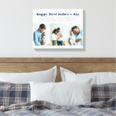 Voornaam Vaderdag 3 Foto White Canvas Print (Insitu (Slaapkamer))