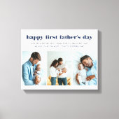 Voornaam Vaderdag 3 Foto White Canvas Print (Voorkant)
