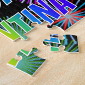 Voornaam "VALENTINA", geun "HAPPY BIRTHDAY" Legpuzzel (Zijkant)