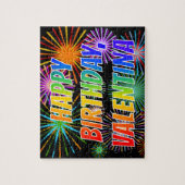 Voornaam "VALENTINA", geun "HAPPY BIRTHDAY" Legpuzzel (Verticaal)