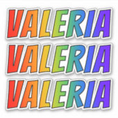Voornaam "VALERIA" w / Fun Rainbow Coloring Sticker (Voorkant)