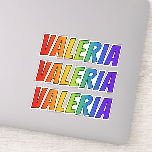 Voornaam "VALERIA" w / Fun Rainbow Coloring Sticker