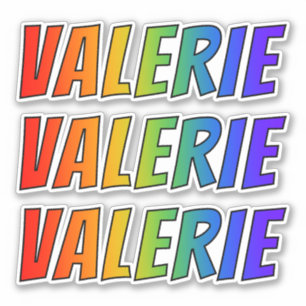 Voornaam "VALERIE" w / Fun Rainbow Coloring Sticker