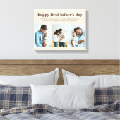 Voornaam van Vaderdag 3 Foto Cream Canvas Afdrukke (Insitu (Slaapkamer))