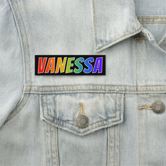 Voornaam "VANESSA": Fun Rainbow-kleuren Naamplaatje (In situ)