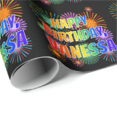 Voornaam "VANESSA", geun "HAPPY BIRTHDAY" Cadeaupapier (Rol Hoek)
