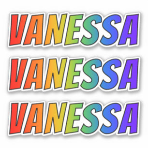 Voornaam "VANESSA" w/ Fun Rainbow Coloring Sticker