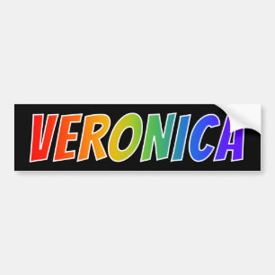 Voornaam "VERONICA": Fun Rainbow-kleuren Bumpersticker